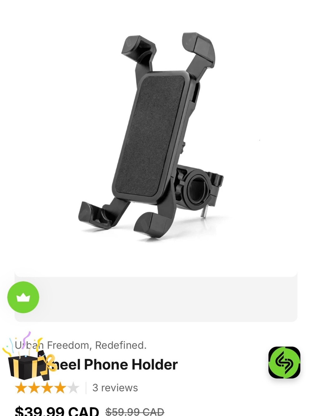 Universal Black Bike/Handlebar Phone Holder - Secure Mount